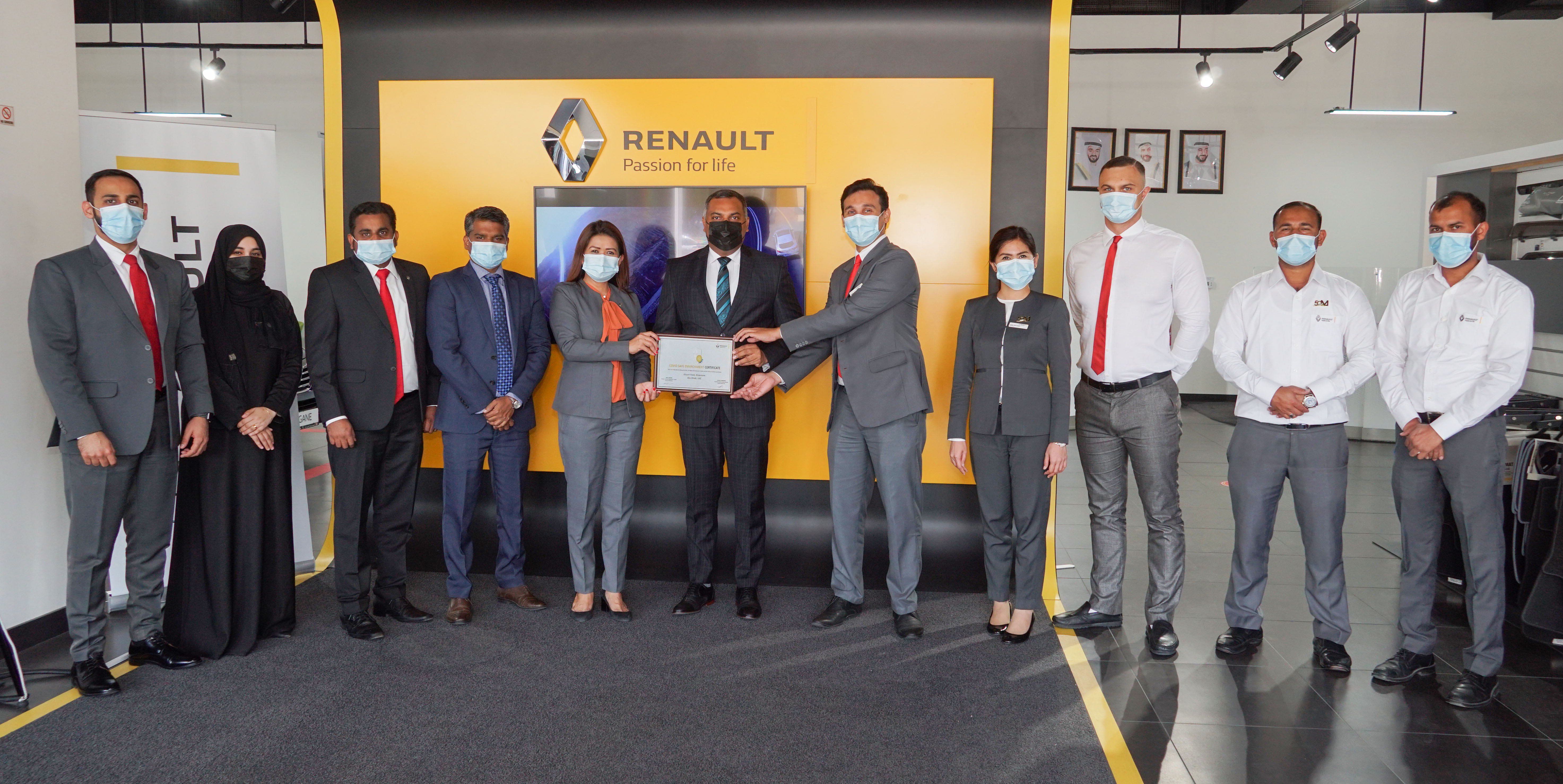 Al Masaood Renault  Awarded  'COVID Safe Environment Certificate'