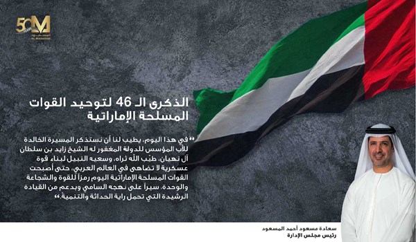 الذكرى السادسة والأربعون لتوحيد القوات المسلحة الإماراتية: احتفاءٌ بالقوة والشجاعة والوحدة