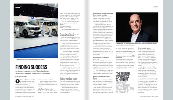 Exclusive Interview with Irfan Tansel, CEO of Al Masaood Automobiles, in CEO Middle East Magazine’s Legacy Edition